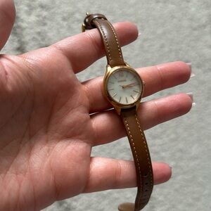 Brown rose gold fossil watch